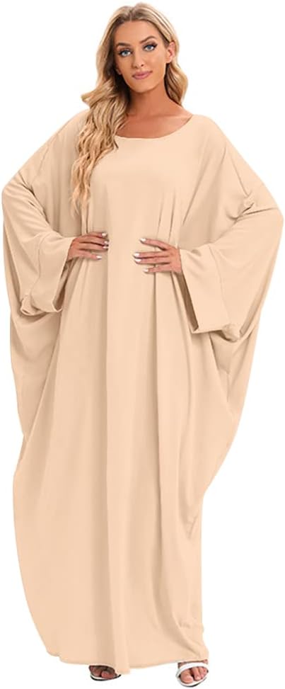 IWEMEK Abayas for Women Muslim One-Piece Prayer Dress Ramadan Kaftan Dresses for Women Dubai Islamic Abaya Full Length Dress