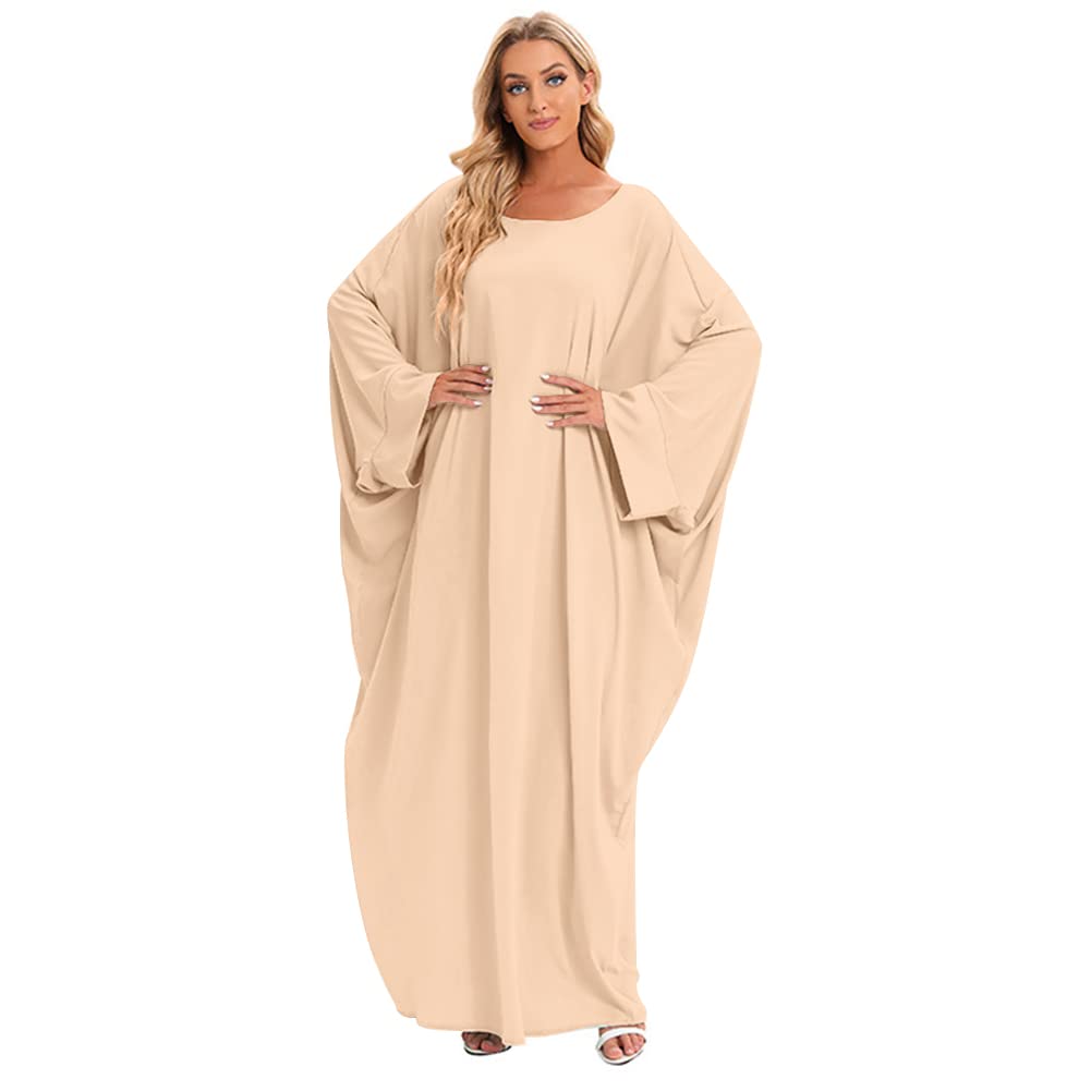 IWEMEK Abayas for Women Muslim One-Piece Prayer Dress Ramadan Kaftan Dresses for Women Dubai Islamic Abaya Full Length Dress