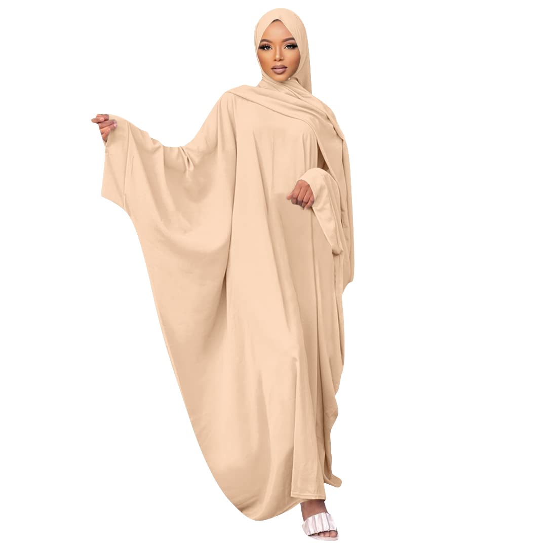 IWEMEK Abayas for Women Muslim One-Piece Prayer Dress Ramadan Kaftan Dresses for Women Dubai Islamic Abaya Full Length Dress