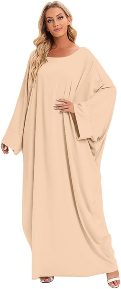 IWEMEK Abayas for Women Muslim One-Piece Prayer Dress Ramadan Kaftan Dresses for Women Dubai Islamic Abaya Full Length Dress